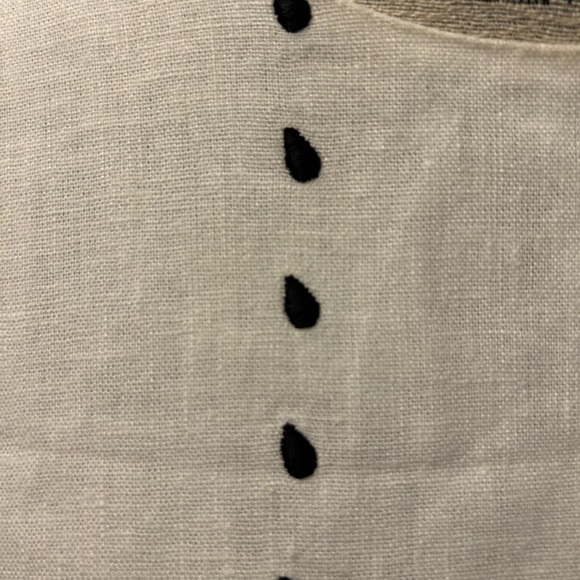 CreamOff-White Embroidered Zip-Up Blouse - Picture 3 of 6